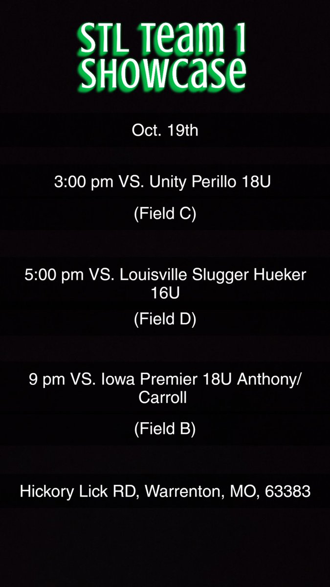 AvaAnderson333's tweet photo. Excited for the St. Louis Showcase this weekend! Going to be a late night on Saturday, but it's great to be under the lights.
 GameChanger
 https://t.co/oT7t5mNnkI https://t.co/rXyhy8FFpY