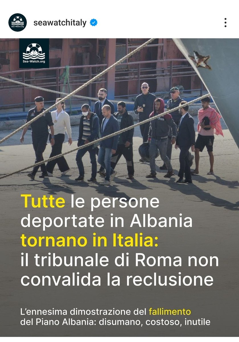 Stanno facendo la storia in tutto il globo terracqueo.

#Meloni #18ottobre #Albania #GovernoMeloni #GovernoDellaVergogna #GovernoDiPagliacci #MeloniBugiarda