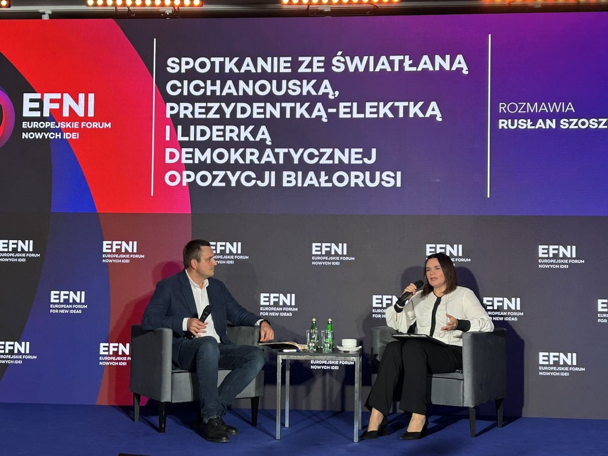 Belarus now resembles a prison with 9 million hostages - says <a href="/Tsihanouskaya/">Sviatlana Tsikhanouskaya</a> at <a href="/EFNI_Poland/">EFNI</a>
