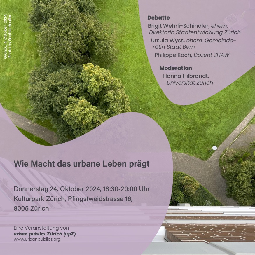 Nächsten Donnerstag stellen wir die Machtfrage! Wie erleben und nutzen wir Macht, um die Stadt zu gestalten und zu entwickeln? Ich freue mich auf das Gespräch mit Brigit Wehrli, Ursula Wyss und <a href="/HannaHilbrandt/">Hanna Hilbrandt</a>.

Wann: 24. Oktober, 18:30
Wo: Kulturpark Zürich
#Stadtpolitik