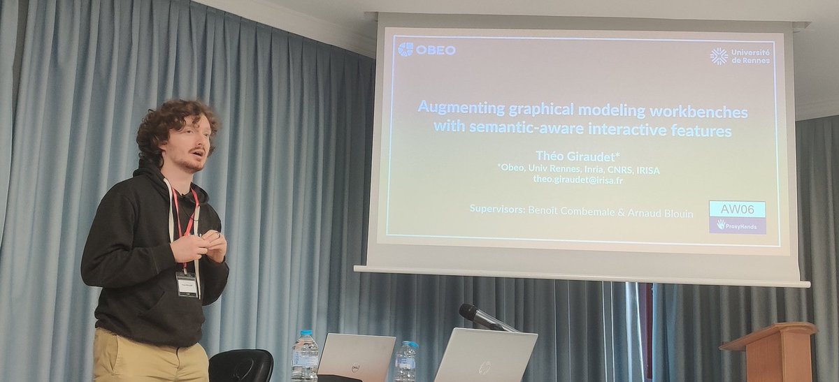 pmolinam's tweet image. #langdev2024 Théo Giraurdet from Obeo on "Augmenting graphical modeling workbenches with semantic-aware interactive features"