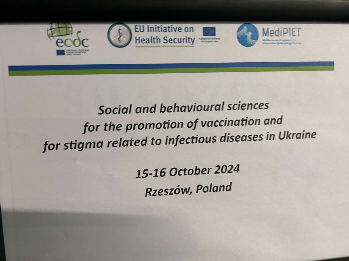 ECDC_EU's tweet photo. 🌍Wrapping up an impactful 2-day #ECDC workshop aimed to explore how social &amp; behavioural sciences can boost vaccination rates 💉for Ukrainians 🇺🇦🇪🇺. Thanks to all involved!

Read about the event here: https://t.co/7QGTPyzmrK
#EUInitiativeOnHealthSecurity #PublicHealth https://t.co/wbuXrtEmUO