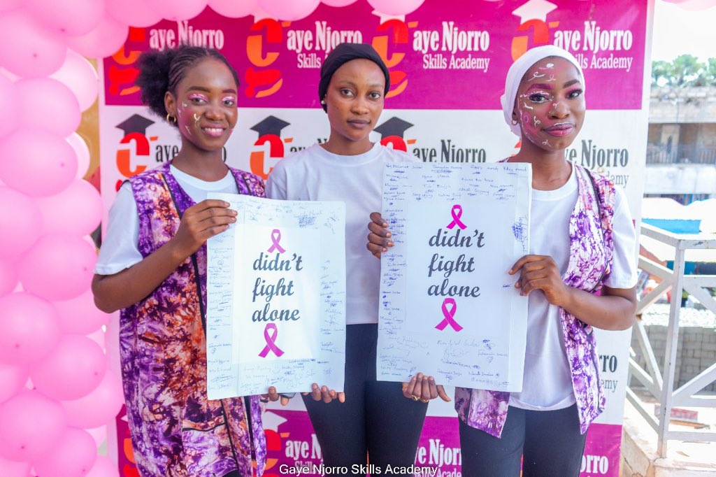 gayenjorrofoun1's tweet photo. Celebrating Awareness and Strength🎀

Together, we showed that every voice matters. We are deeply grateful to all our incredible guests, @IdaCeesay5 & @laminjafuneh for taking the time to join us at our Pink October event and for sharing their wisdom, stories, and support.

Your passion, commitment, and support has made a lasting impact in the fight against breast cancer.
Let’s keep the momentum going🌸
#PinkOctober2024
#BreastCancerAwarenessMonth 
#UniteinPink