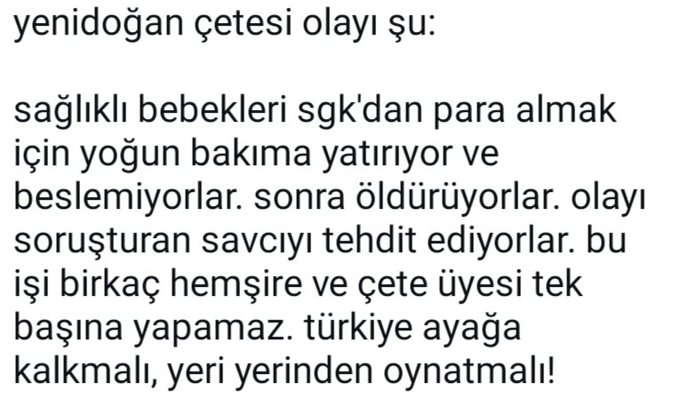 CansuTugan's tweet photo. Kesinlikle bu işin ucu çok başka yerlere dokunuyor.
Peki ülkede olan herşeye sustuğumuz gibi bunada susucakmıyız?
Susup göz yumdugumuz için bunun daha ilerisi ile karşılaşacağız hastanelerde doğum bile yapamayacak hale gelicez...
#yenidoğanbebekcetesi 
#türkiyeayaklan https://t.co/JuDdm3j7el