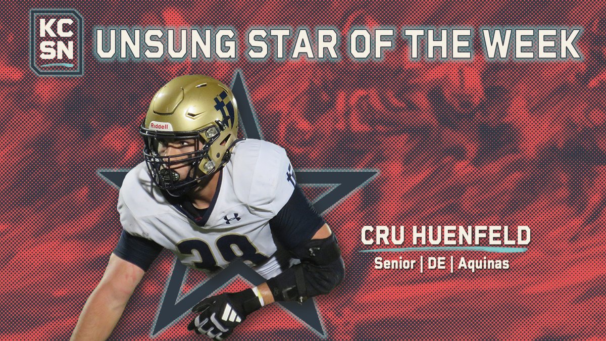 Wanted to issue a late congratulations to last week's Unsung Star recipient, <a href="/CHuenfeld/">Cru Huenfeld</a> of <a href="/stasaints_FB/">STA Saints Football</a>. 
The future, baseball Jayhawk was awfully disruptive in an OT win at Rockhurst last Friday. Another big test awaits for he and Aquinas vs. BVNW's OL tonight.