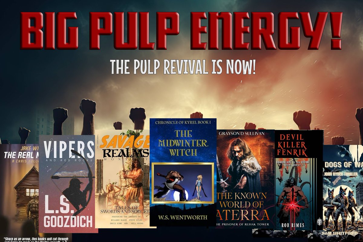 wordswentworth's tweet photo. The drums of war are beating in the realm of fiction, and they herald not the march of armies but the renaissance of badass action, fast paced narratives, and imagination unbound by contemporary constraints. The Pulp Revival is here!
#pulprevival #pulpfiction #bigpulpenergy https://t.co/L7zN5nHYqV