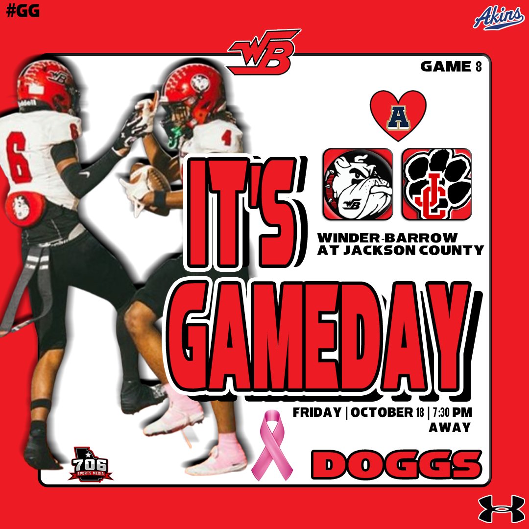 WBDoggsFB's tweet photo. IT IS...

GAMEDAYYYYY!!!!

ROAD DOGGS

👤JACKSON COUNTY
📅FRIDAY
🚌 AWAY
🕰️7:30 
🏟️PANTHER STADIUM

TICKETS:
https://t.co/nDII1eUpRv

#GG 
#DOGGS
#CHEEstrong
#BarrowStrong

📸: IG: 706sportsmedia_ https://t.co/PVBw1x1UKU