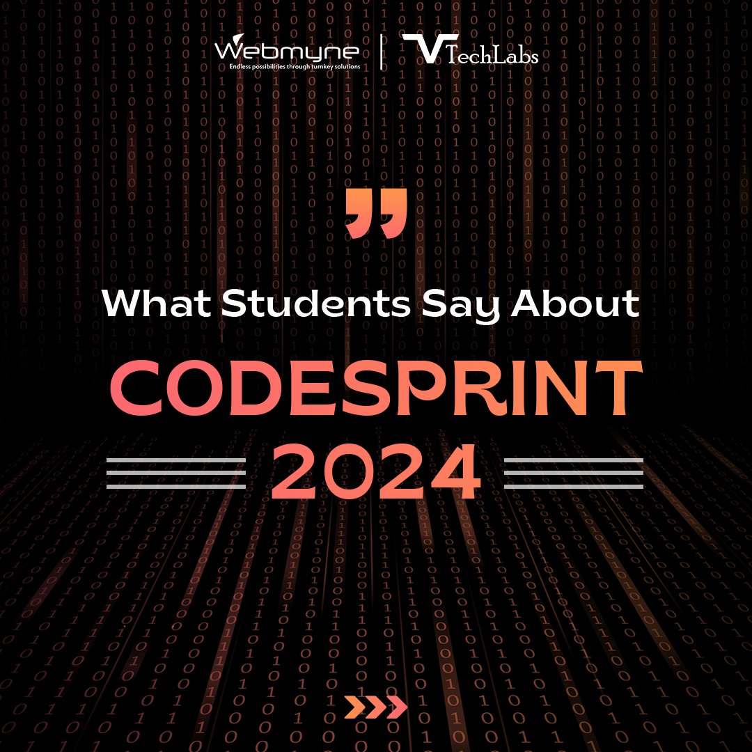 webmynecom's tweet image. From tackling challenging problems to learning new skills, students shared their excitement and gratitude for the journey. A big thank you to all participants for making this event a success! 💻🙌

#CodeSprint2024 #StudentFeedback #TechLearning #Webmyne #VTechLabs