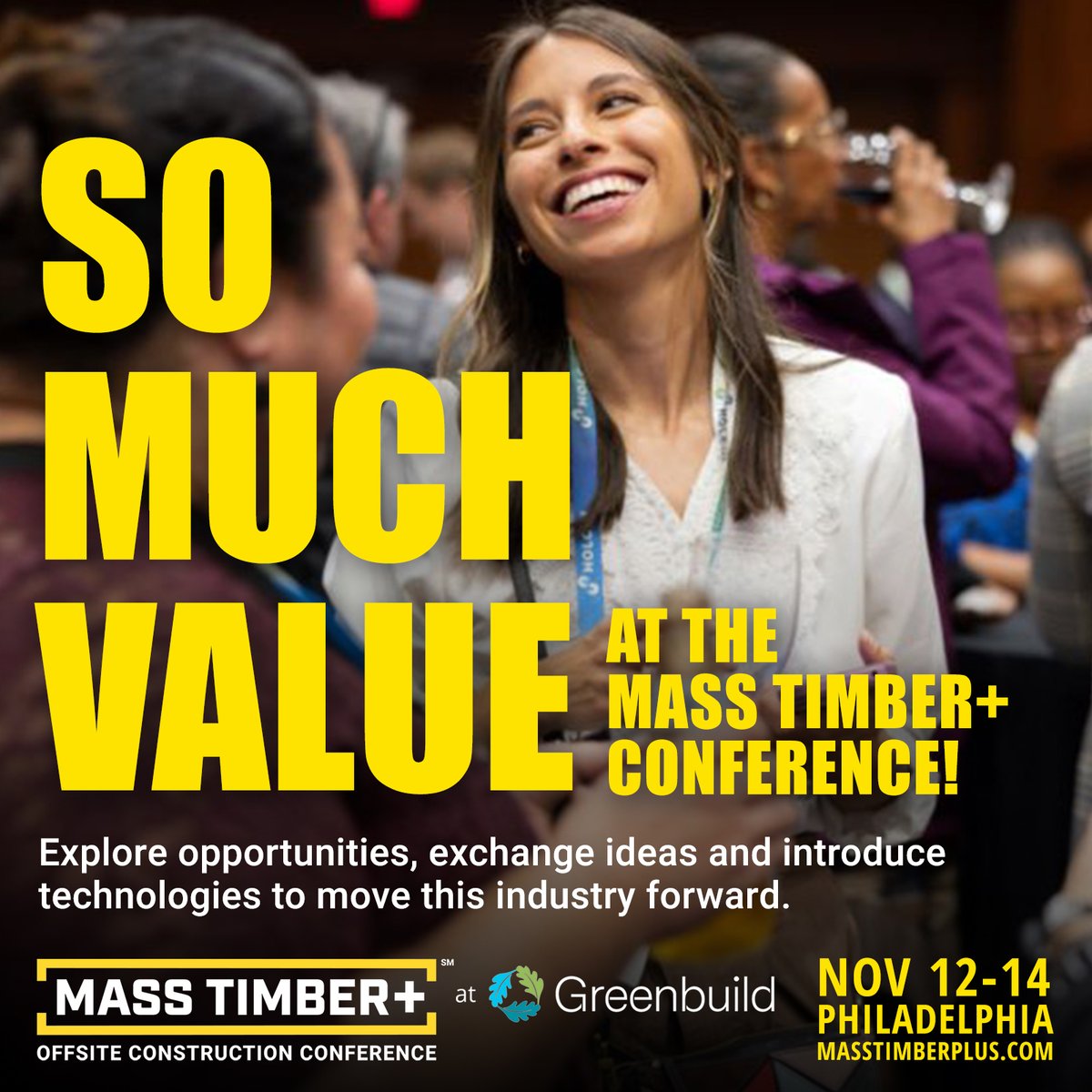 You’ll Get SO MUCH Value at the Mass Timber+ Conference!
Join us in Philadelphia on November 12-14 for opportunities and advancements in integrated, offsite, wood-based manufacturing explained by the experts.
👉 masstimberplus.com
#MassTimberPlus #SustainableBuilding