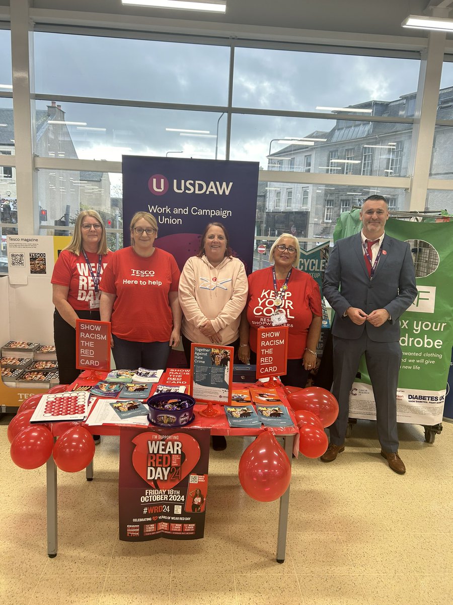 Academy 1 rep Mark Fowlie and The reps in Tesco Fire Station Dunfermline 

Running Show Racism the red card campaign 
<a href="/mark_fowlie/">Mark Fowlie</a> 
<a href="/GraemeDownieMP/">Graeme Downie MP</a> 
<a href="/cara_hilton/">Cara Hilton</a> 
<a href="/UsdawScotland/">Usdaw Scotland</a> 
<a href="/UsdawUnion/">UsdawUnion</a> 
#wrd24