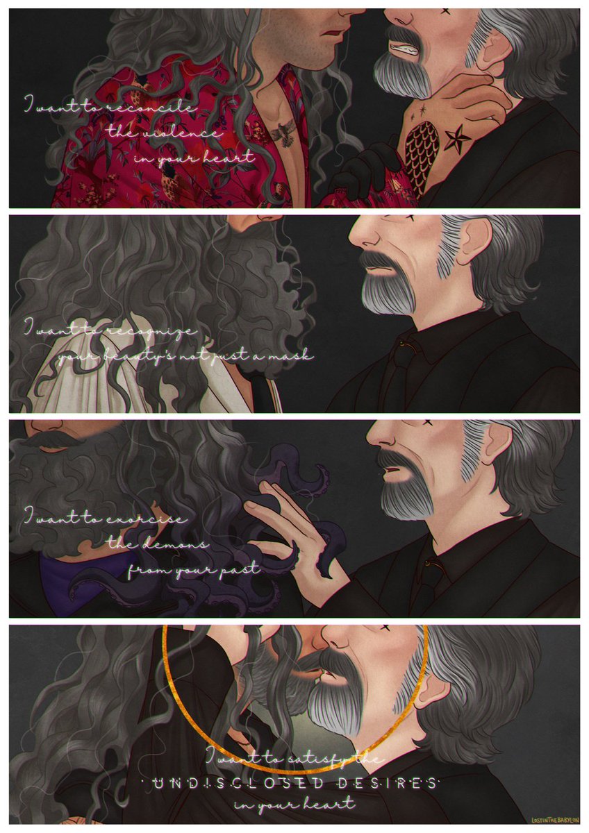 "I want to reconcile the violence in your heart
I want to recognise your beauty's not just a mask
I want to exorcise the demons from your past
I want to satisfy the 𝕦𝕟𝕕𝕚𝕤𝕔𝕝𝕠𝕤𝕖𝕕 𝕕𝕖𝕤𝕚𝕣𝕖𝕤 in your heart"
(Muse)

The piece I did for <a href="/edizzyzine/">Inventing Love</a> ❤️‍🔥
#OurFlagMeanDeath