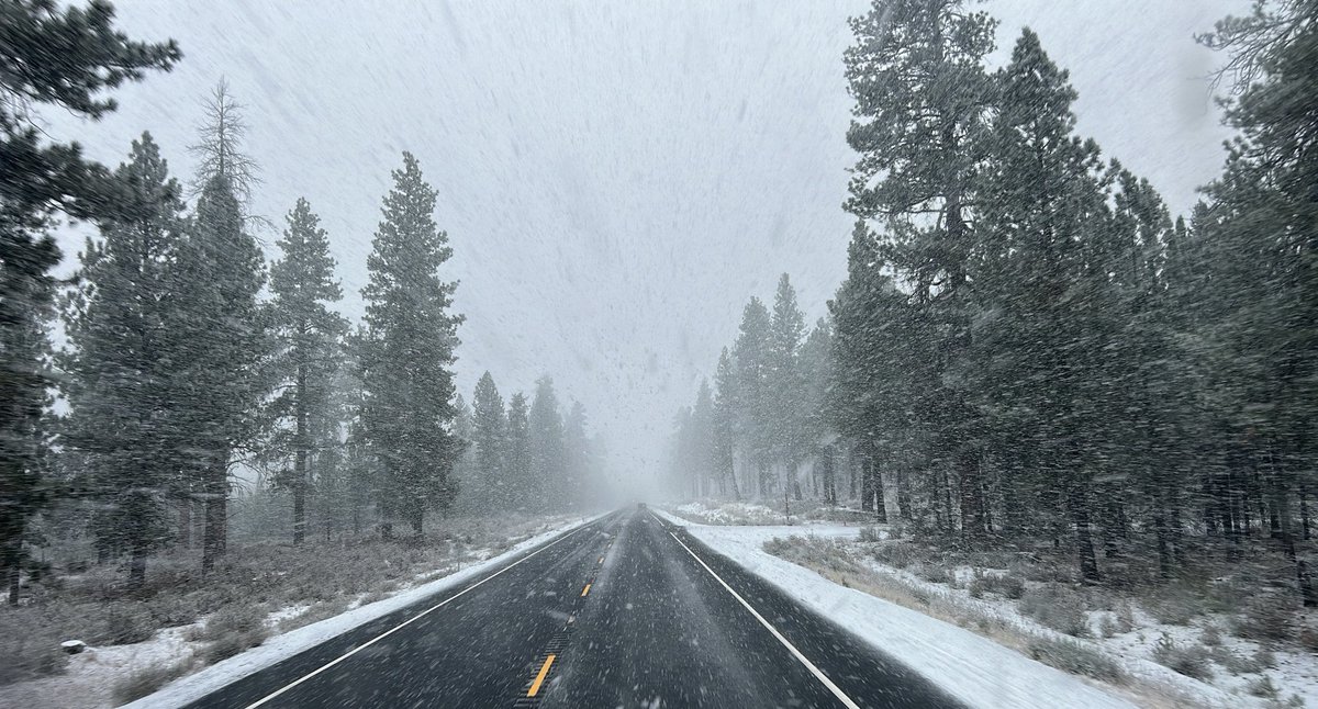 lubby530's tweet photo. First day of Oregon Winter loves to see me coming. #us97 #magical https://t.co/KfW4a9LKsy
