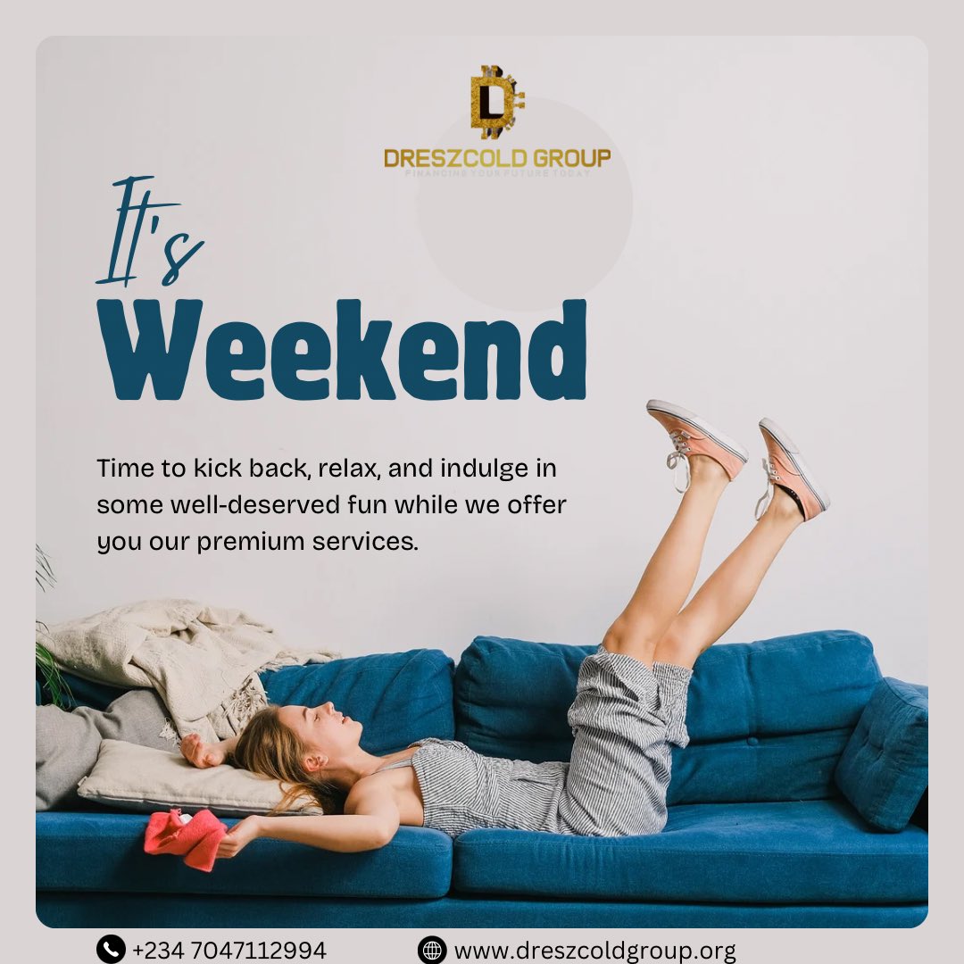 DreszcoldGroup's tweet photo. Weekend is here again!!!
Sit back while we offer you our premium services…

#dreszcoldgroup 
#melveylogistics 
#8ledgersglobal 
#blockchaincity 
#viralvideos 
#trend
#invest https://t.co/MzHPLyniAx