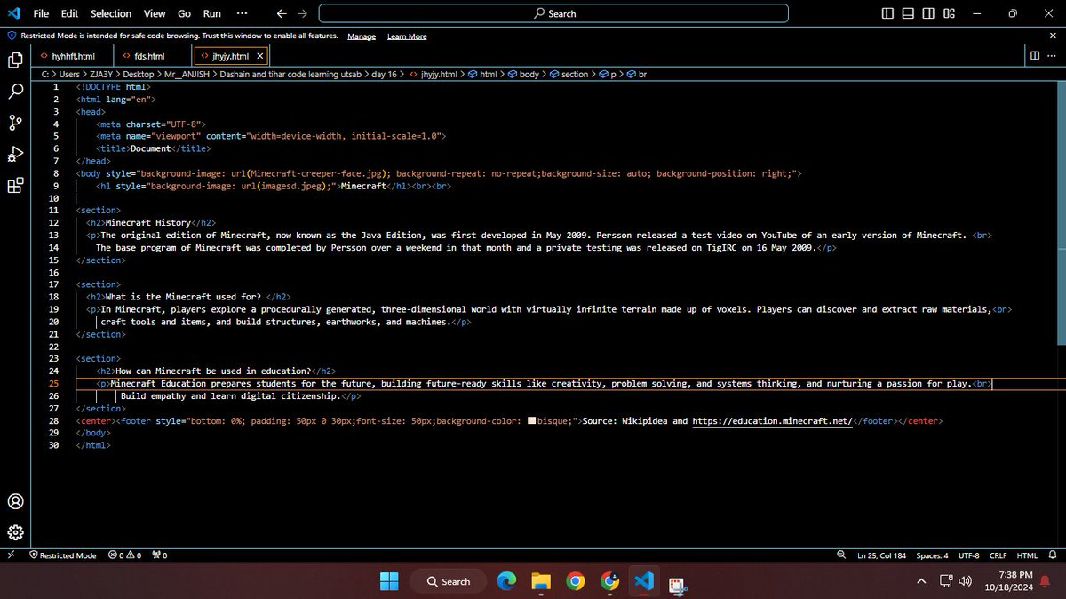 Anjish357410's tweet photo. 30 days of exploring in web development in both HTML and CSS.  #LUD16 of learning web development with #LearningutsavToday . Make this Dashain-Tihar #FestivalOfLearning with
@learning_utsav
Day 16  of learning web development using HTML and CSS. #LearningUtsav #day16oflearning https://t.co/GppYGQ2inp
