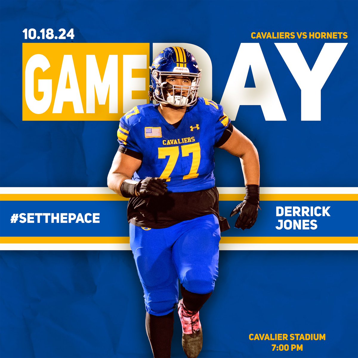 CalvertFootball's tweet photo. Game day! See you tonight, Cav Nation! Go Calvert! #sethepace https://t.co/v0NdBaB7KR