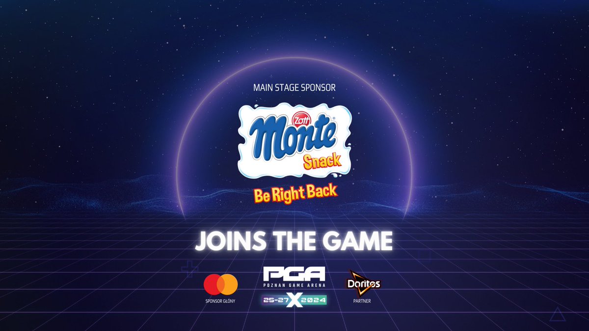 #MonteSnack is powering the main stage at #PoznańGameArena2024! 🍫 Swing by for a sweet treat, chill with your favorite games, and enjoy epic stage moments! 🎮🔥 More info 👉 mtp-link.pl/PGAxMonteSnack