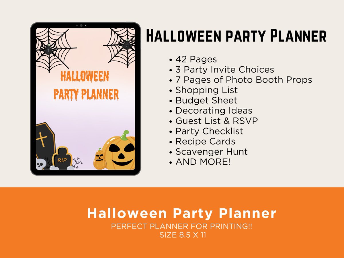 SRDigitalShop's tweet image. Halloween Printable Party Planner Halloween party checklist, H by SRDigitalShopCo etsy.me/4eO4nbw via @Etsy #HalloweenPlanner