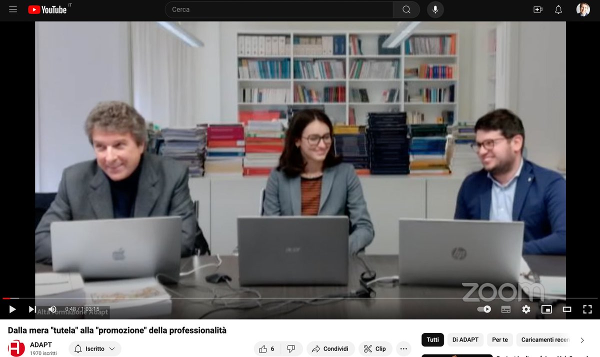 Tutela e promozione della #professionalità: cosa dicono 440 contratti collettivi aziendali sottoscritti nel 2023
Al link che segue il video del webinar promosso da @ADAPTland <a href="/adapt_rel_ind/">FareContrattazione</a> youtube.com/watch?v=tkE7sZ…