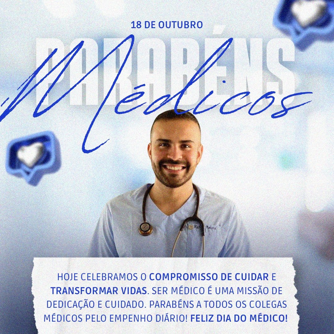 RafaeldoAC's tweet photo. Hoje, 18 de Outubro é o Dia do Médico, e como um médico que vive a missão de cuidar da nossa comunidade, sinto orgulho em celebrar esta data ao lado de tantos profissionais dedicados. 🩺

Cuidar da nossa cidade e das nossas famílias é a minha prioridade! ❤️

#DiaDoMédico #Saúde https://t.co/4GRFlwJpHD