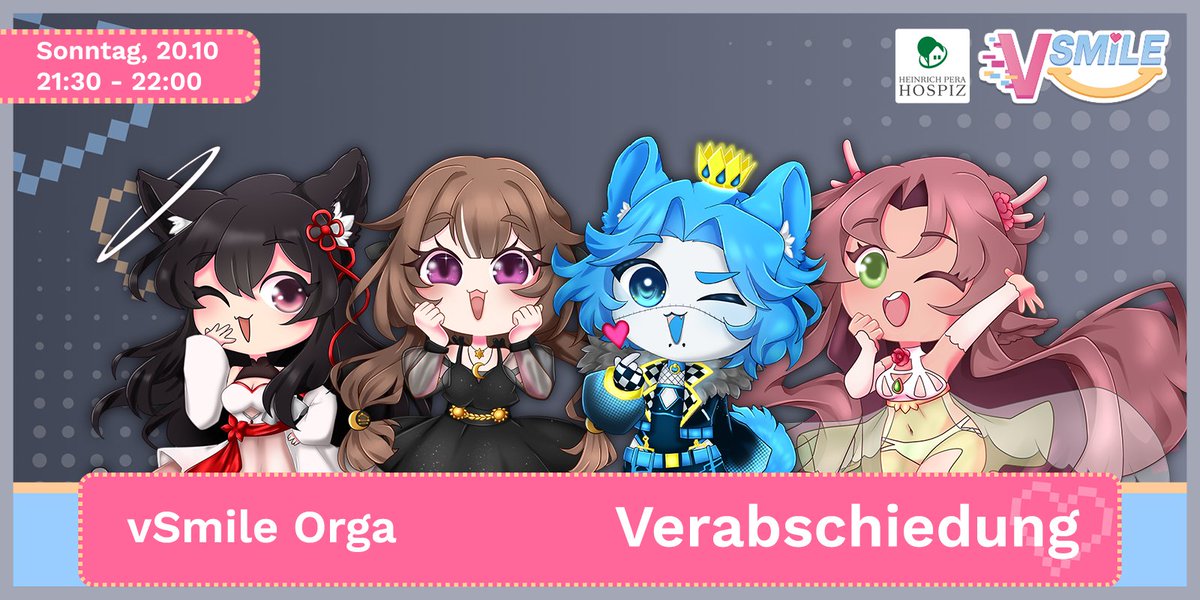 vSmileOfficial's tweet image. ๐VERABSCHIEDUNG๐
Das vSmile 2024 Event nรคhert sich dem Ende!
Nach zwei Tagen voller talentierter VTuber und ihren Segmenten versammelt sich das Orga Team erneut um sich herzlich bei allen zu bedanken!
Es war uns wie jedes Jahr eine groรe Freude!๐
twitch.tv/vsmile_ch
