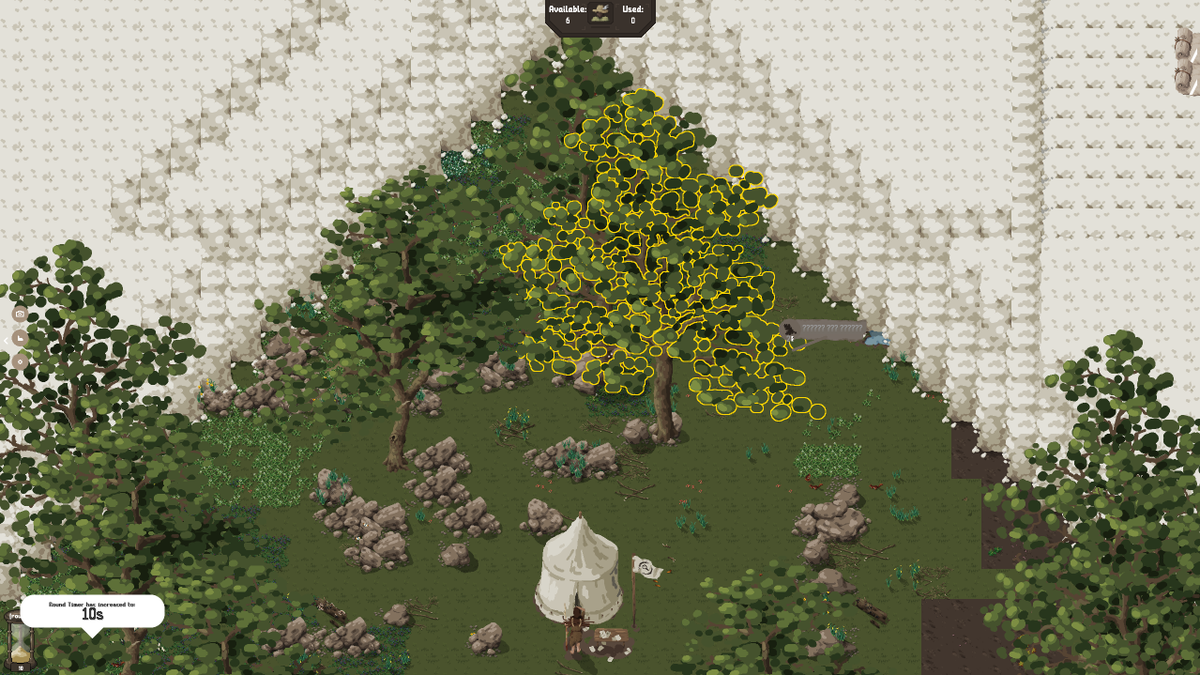 CrepuscularFluf's tweet photo. We've changed the way you research resources! 🔍
You now have to hover with your mouse over the specific part of an object that you wish to research! 
So for a tree that means hovering over the leaves, branches, logs, or stump, to get the resources

#indiegame #gamedev https://t.co/DA5nqyWJSL