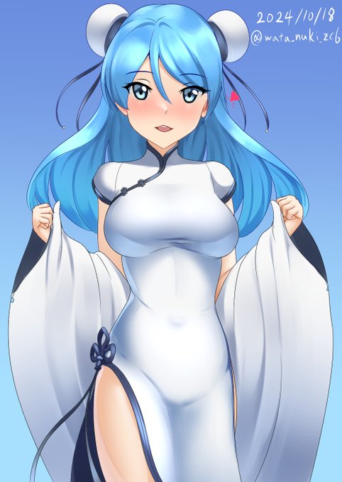 #艦これ版深夜の真剣お絵描き60分一本勝負 
#艦これ版真剣お絵描き60分一本勝負_20241018 
浦風チーパオmode 