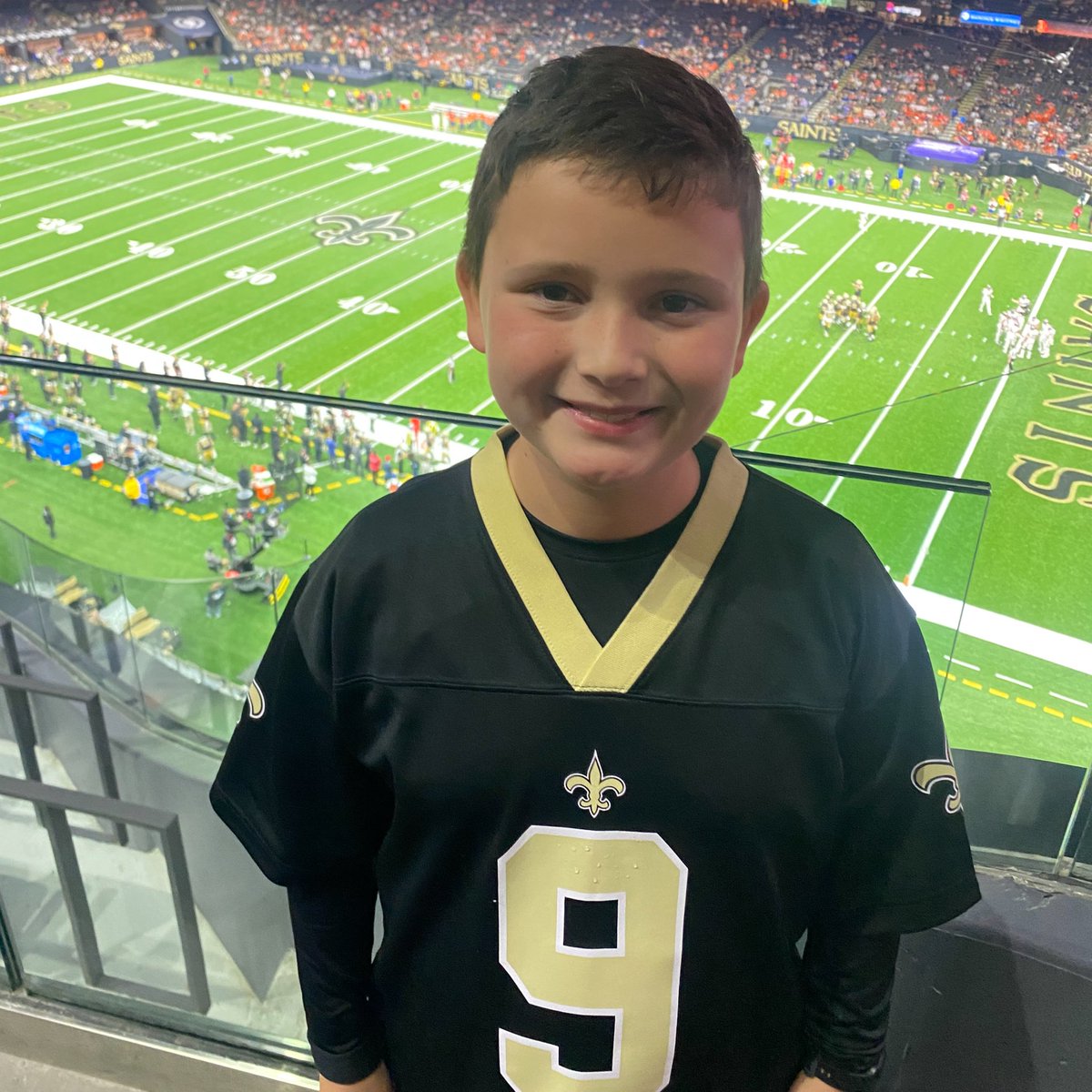 ChrisHebron's tweet photo. For his birthday in July, Landon asked to go to a Saints game this season. We finally made it happen last night. Although it was a loss for the Saints, the entire day was a win for me and my dude! #lifewithlandonchristopher https://t.co/LbsU8zwZUD