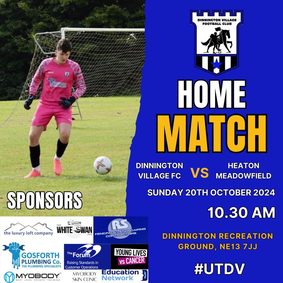 Sunday sees us take on <a href="/HeatonMedFC/">Heaton Meadowfield</a> in league action. Always a spirited match when these two meet. The lads are looking to bounce back after a poor week last week. 

See you pitch side 

#UTDV