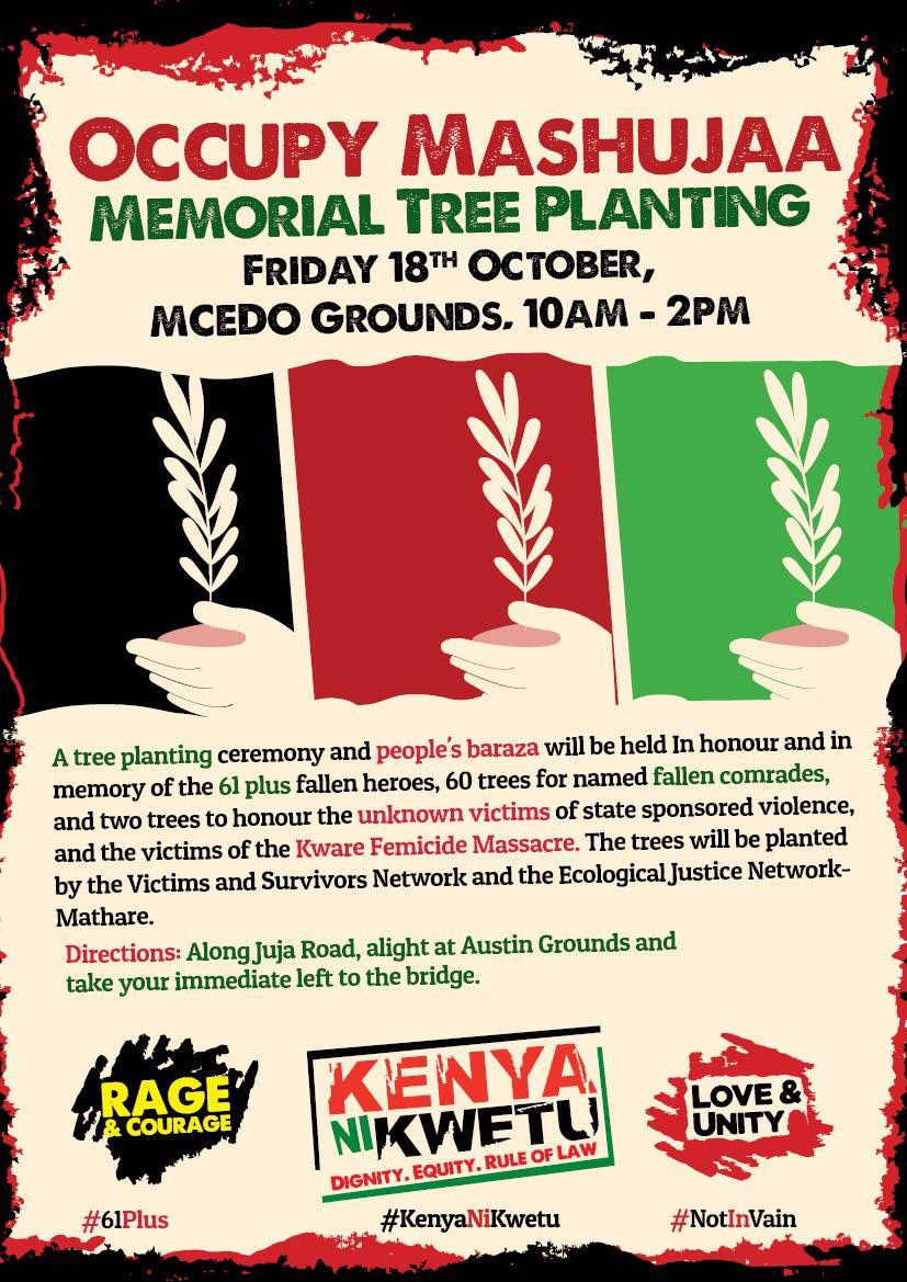 BinaMaseno's tweet photo. A great & reflective day in honor of the #61Plus Shujaaz whose lives were cut short during the Gen Z protests. We will NOT FORGET.
Kenyans are organizing & continue to speak up against injustices while demanding for accountability and quality services.
#NotinVain
#KenyaNiKwetu https://t.co/tcxWECTmDa