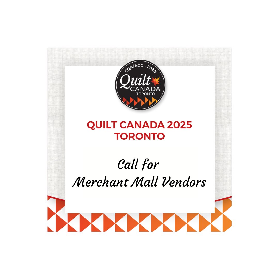 Quilt Vendors!
 Are you interested in having a booth at Quilt Canada 2025? 

Early bird special is a 10% discount on the booth rental (does not include corners) if the rental cost is paid in full by October 31, 2024.
Don't delay, sign up today! 

canadianquilter.com/merchant-mall-…