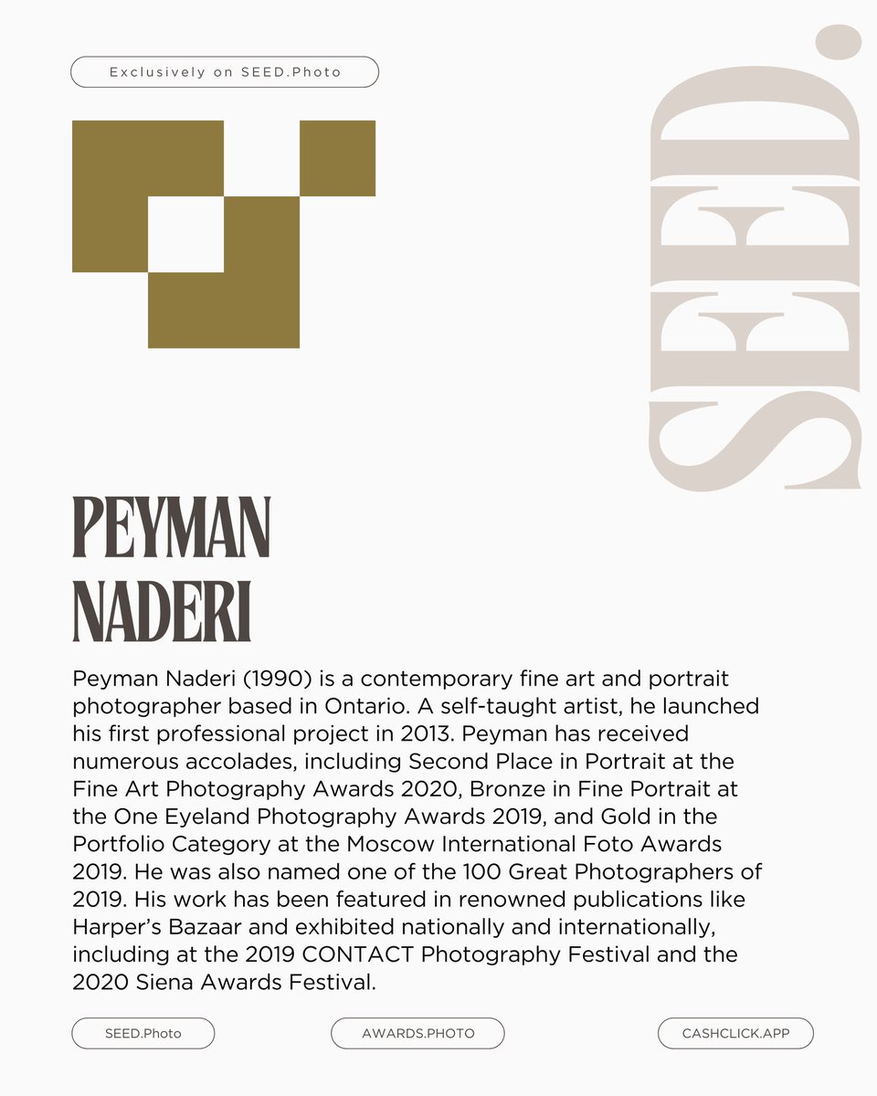 SeedPhoto's tweet photo. We at https://t.co/QL1IRGNsrJ are delighted to have Peyman Naderi as part of our community and to feature his remarkable artwork for everyone to explore and enjoy. 

@Peymannaderi_ @SeedPhoto 

Direct Link 🔗
https://t.co/zbxNcFeDGt

#SEEDPhoto #ArtPhotography #PhotographyNFT #ArtCollectors #CreativeCommunity