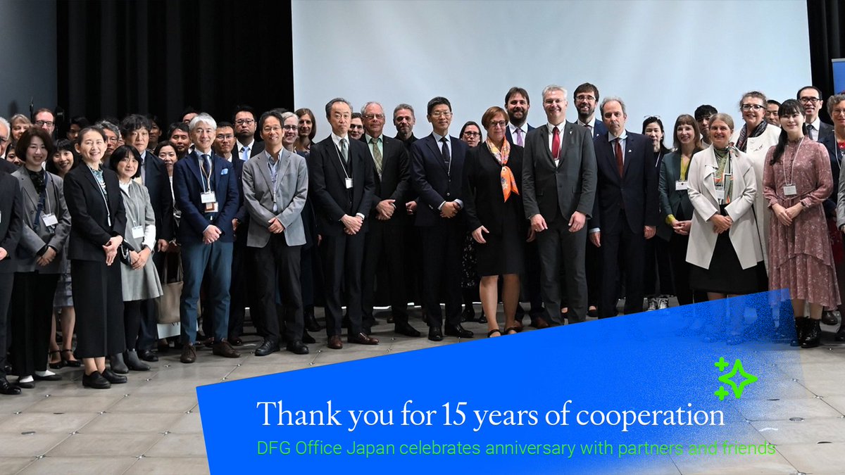 dfg_public's tweet photo. 15 years ago the #DFG opened an office in #Tokyo in response to the strong interest in #researchcooperation with partners in #Japan. Since then our office evolved into a point of contact for the research communities. Happy Anniversary to our colleagues and all partners!🎉 https://t.co/FQxlJTUvV0