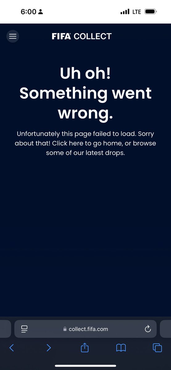 CarlitosMyt's tweet photo. One hour trying to get access! The page isn’t working, it didn’t allow users to sign in and the drop is already sold out. @FIFACollect @FIFAWorldCup  #fifacollect #fraud https://t.co/b3LcMmognP