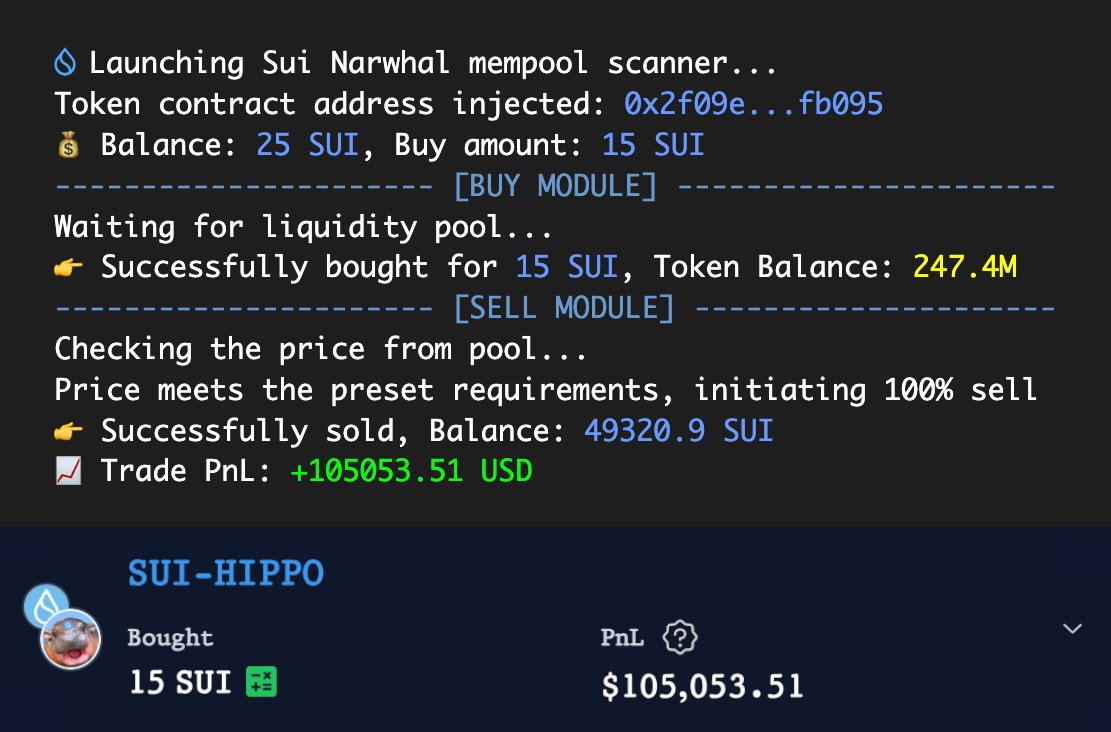 Back in 2023, Solana snipers were making $70,000 a day.

$SUI now = $SOL a year ago.

I recently finished building my first sniping bot for Sui and already made over $100K.

It's still early and you can start even with 10 SUI👇🧵