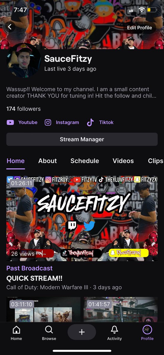 SauceFitzy's tweet photo. I’m tryna hit affiliate come follow and support ya boy I’m so close🙏 #twitch https://t.co/vxSVJC70bq