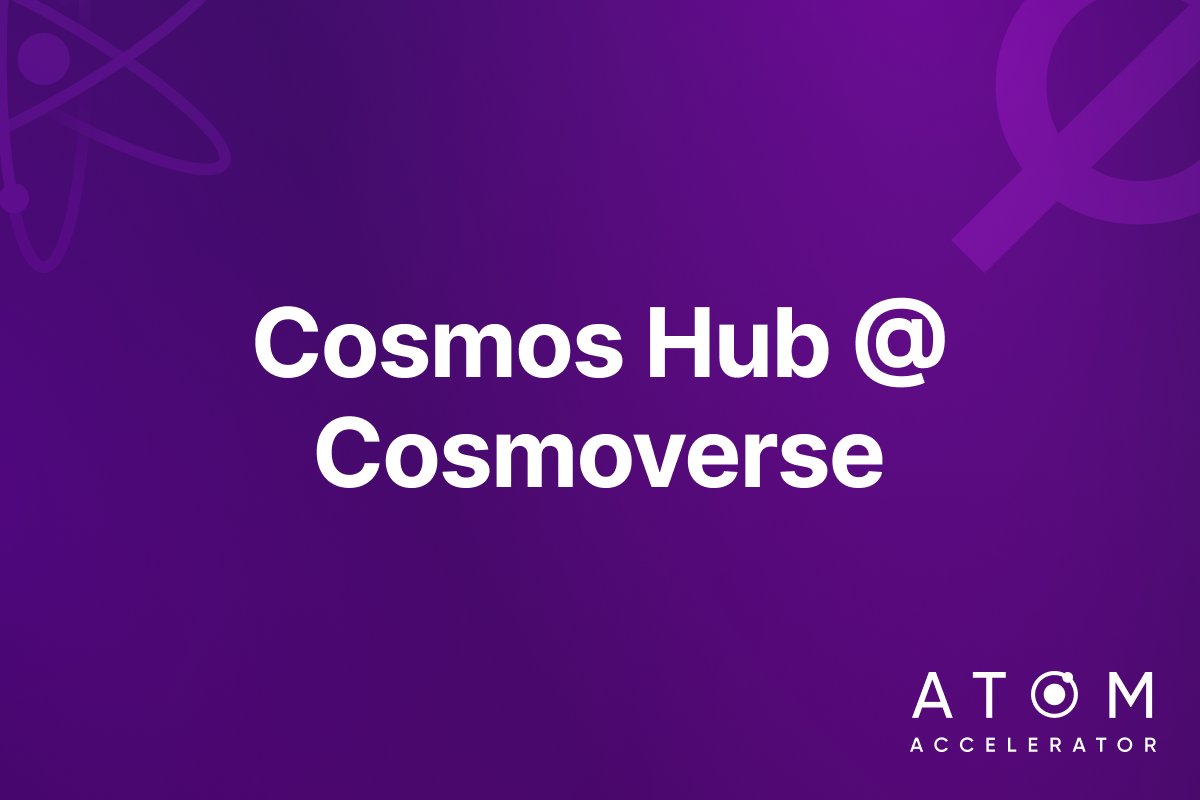 1/ Cosmos Hub is heading to <a href="/CosmoverseHQ/">Cosmoverse</a> and are hosting 4 workshops via <a href="/ATOMAccelerator/">ATOM Accelerator | Cosmos Hub ⚛️</a> 🙌

We welcome technical teams across the ecosystem and beyond  🤝

📅 October 22nd