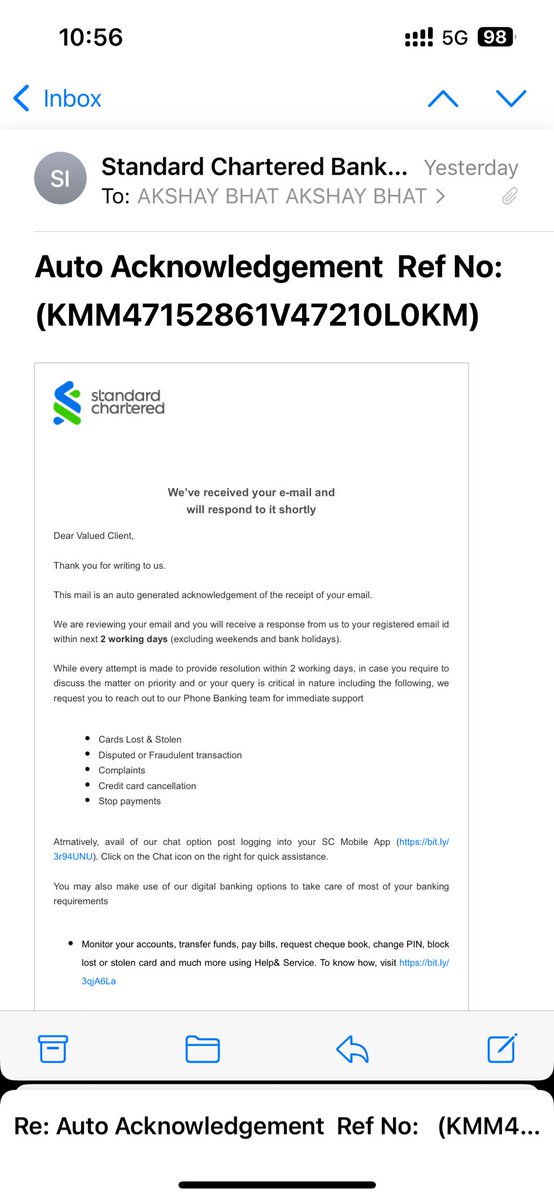 Akshay2168's tweet photo. @StanChart Tell your team to respond…. https://t.co/O5paCBgmKE