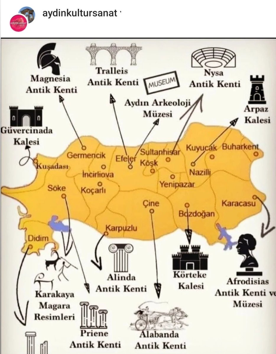 Sadece Aydın'daki antik kentler, önümüzdeki yıl gezip görmek gerek, kültürel zenginlik 💛