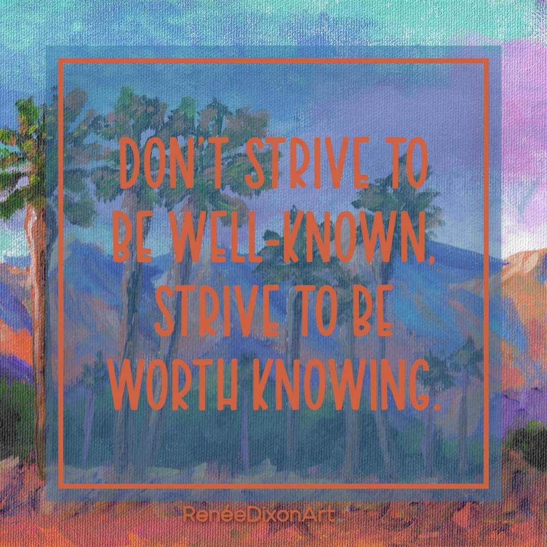 ReneeDixonArt's tweet photo. Don't strive to be well-known. Strive to be worth knowing.
#MyArtWork #Art #Artist #Strive #WellKnown #DontStriveToBeWellKnownStriveToBeWorthKnowing #RenéeDixonArt #LowVision #LowVisionArtist #VisuallyImpaired #ChronicIllness #InvisibleDisability https://t.co/ckR2SmFgh7