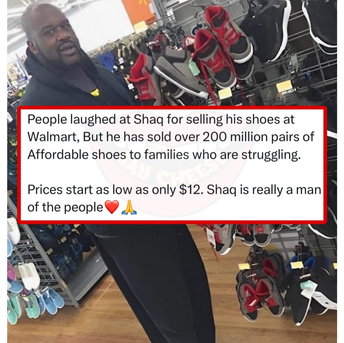 Shaq is getting his flowers for making his shoes affordable for struggling families
