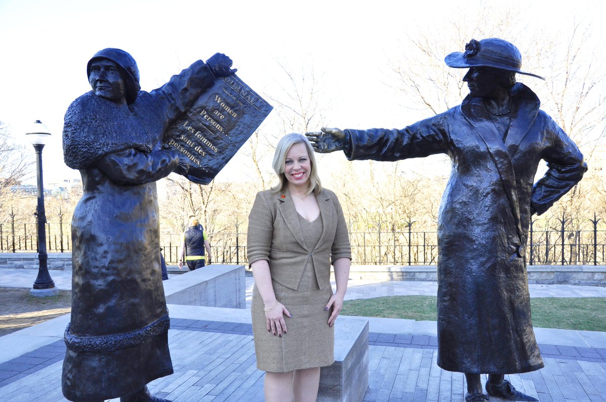 denisebatters's tweet photo. Happy #PersonsDay!
In 1929, Canadian women legally became persons, free to sit in the Senate of Canada and be political leaders.
Thank you, #Famous5!
#SenCA
(1st photo is at the Famous Five statue display by the Senate Building, 2nd photo was outside Parliament's Centre Block.) https://t.co/AfOQK7JPqH