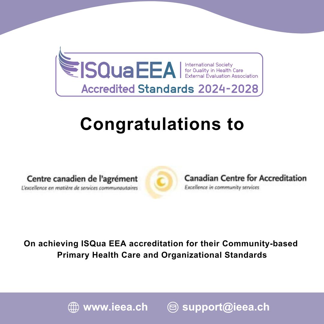 Excited to announce that Canadian Centre for Accreditation has successfully renewed its ISQua EEA accreditation for their Community-based Primary Health Care and Organizational Standards. Huge congratulations to their exceptional team for this remarkable accomplishment! 👏