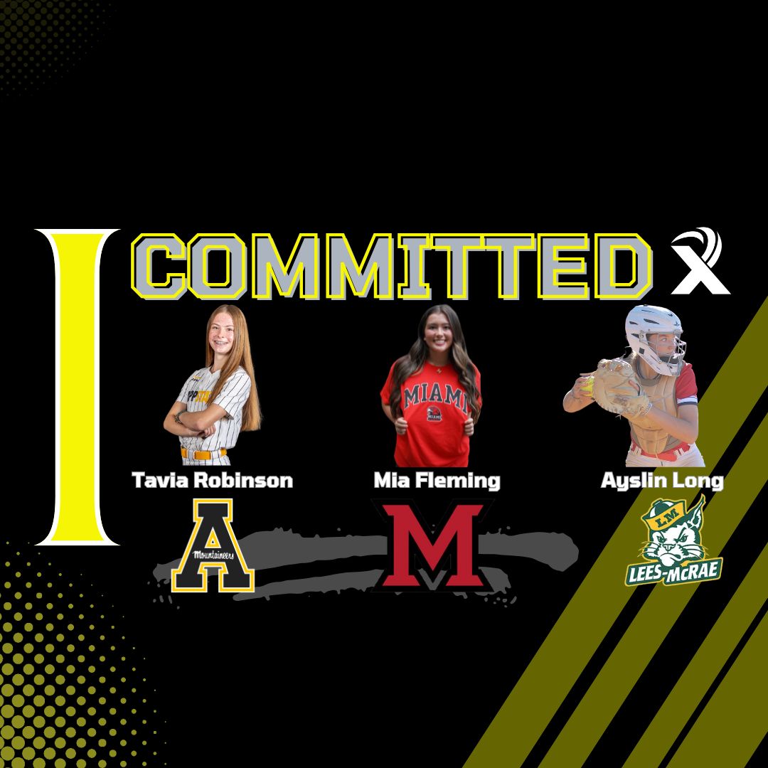 🥎💥 Congrats to Tavia Robinson (App State), Mia Fleming (Miami U), and Ayslin Long (Lees-McRae) on their college commitments! 🌟🥳 <a href="/TaviaRobinson08/">Tavia Robinson</a> <a href="/miafleming2025/">Mia Fleming</a> @ayslinlong2026

🔗: loom.ly/WDrXWzE