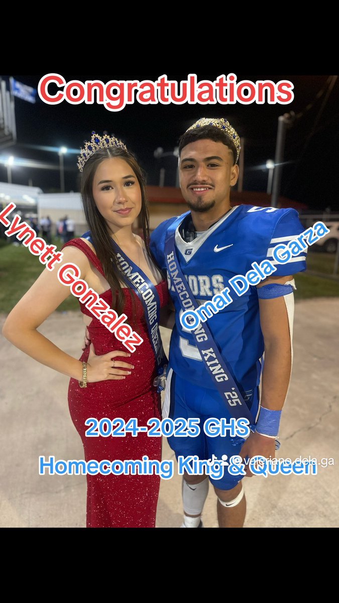vdlg34's tweet photo. 2024-2025 Grulla High School Homecoming King &amp; Queen https://t.co/p5y0yszld5