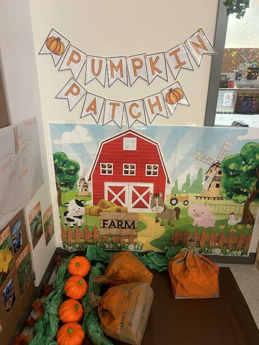 Our pumpkin patch opened this week! It’s been amazing to see how the little ones engage with each other and use all the background knowledge we built together about pumpkins and farms- #ece