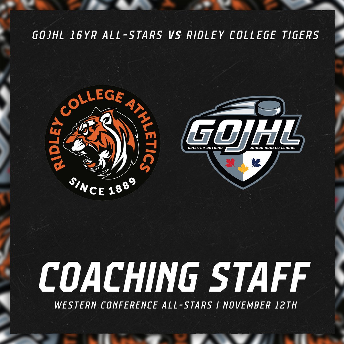 GOHLHockey's tweet photo. Along with this announcement, we're thrilled to unveil our coaching staff for our Western Conference All-Star team, playing November 12th

Team roster and Eastern Conference staff/roster will be announced soon!

#GOJHL https://t.co/kPgkcFBSmV