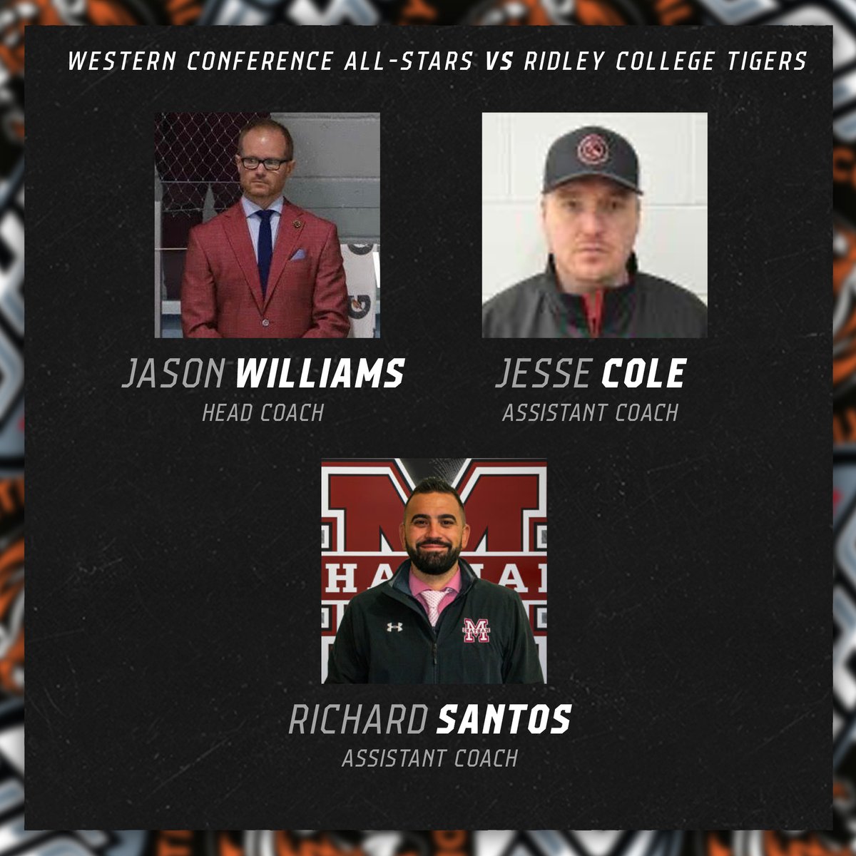 GOHLHockey's tweet photo. Along with this announcement, we're thrilled to unveil our coaching staff for our Western Conference All-Star team, playing November 12th

Team roster and Eastern Conference staff/roster will be announced soon!

#GOJHL https://t.co/kPgkcFBSmV