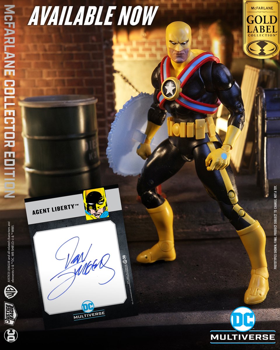 mcfarlanetoys's tweet photo. #AgentLibertyโข AUTOGRAPH SERIES Gold Label MCE #17 is AVAILABLE NOW exclusively at @Walmart!
โก๏ธhttps://t.co/xsnq93NR23
Includes art card SIGNED by Dan Jurgens!
#McFarlaneToys #DCMultiverse #DanJurgens #Walmart #WalmartCollectorCon #CollectorCon #NYCC #NewYorkComicCon https://t.co/JgCMCHPM1g