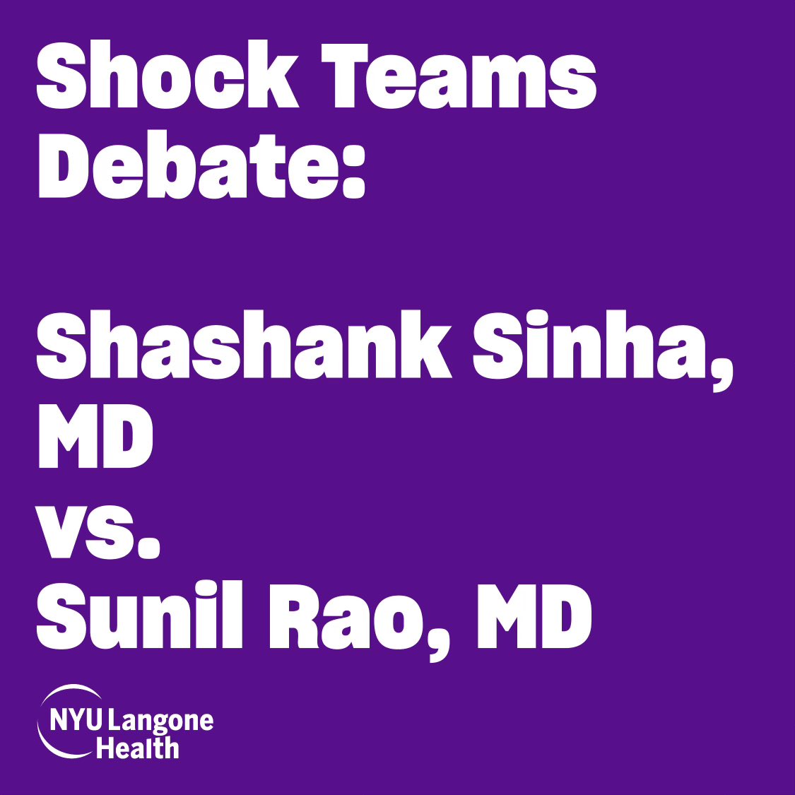 James Horowitz (@jameshorowitzmd) on Twitter photo In one week at #critcarecards24!!
A💥CANT MISS💥 debate:
⚡️SHOCK TEAMS⚡️
Life saving or resource wasting? 😜😂
<a href="/ShashankSinhaMD/">Shashank Sinha, MD, MSc, FACC, FAHA, FHFSA</a> v <a href="/SVRaoMD/">Sunil V. Rao</a>
With moderators <a href="/evhorn/">Evelyn Horn</a> #DaveMorrow
For in person or virtual access:
bit.ly/47g6P83
<a href="/nyugrossman/">NYU Grossman School of Medicine</a> <a href="/NYULH_DeptofMed/">NYU Department of Medicine</a> In one week at #critcarecards24!!
A💥CANT MISS💥 debate:
⚡️SHOCK TEAMS⚡️
Life saving or resource wasting? 😜😂
<a href="/ShashankSinhaMD/">Shashank Sinha, MD, MSc, FACC, FAHA, FHFSA</a> v <a href="/SVRaoMD/">Sunil V. Rao</a>
With moderators <a href="/evhorn/">Evelyn Horn</a> #DaveMorrow
For in person or virtual access:
bit.ly/47g6P83
<a href="/nyugrossman/">NYU Grossman School of Medicine</a> <a href="/NYULH_DeptofMed/">NYU Department of Medicine</a>