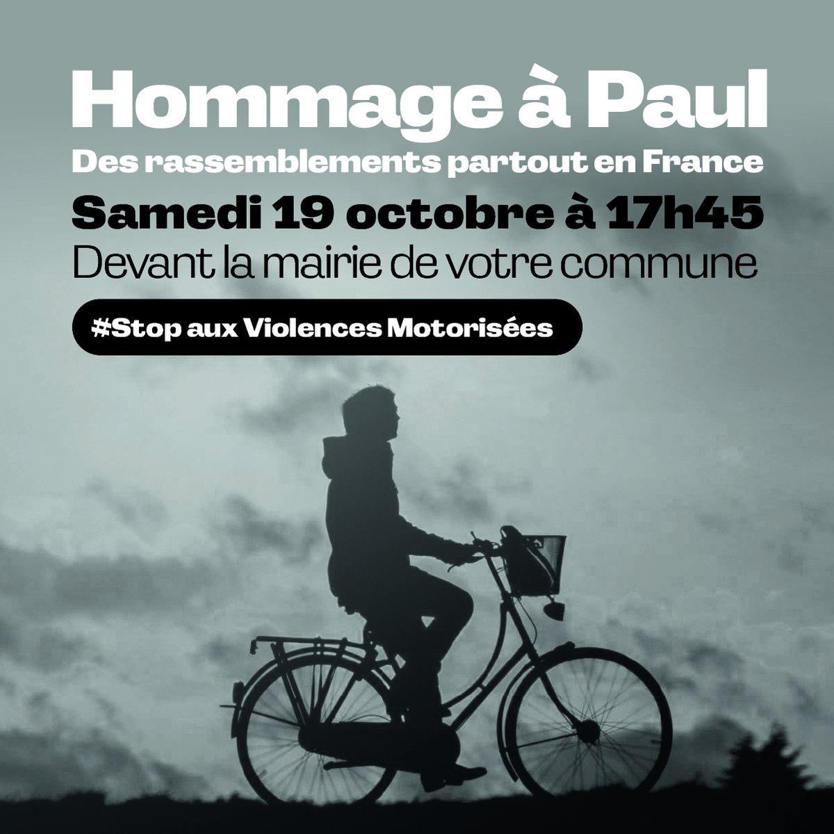 Nous serons devant la mairie d'Agen en hommage à Paul victime de la violence routière. Venez nombreux et nombreuses.